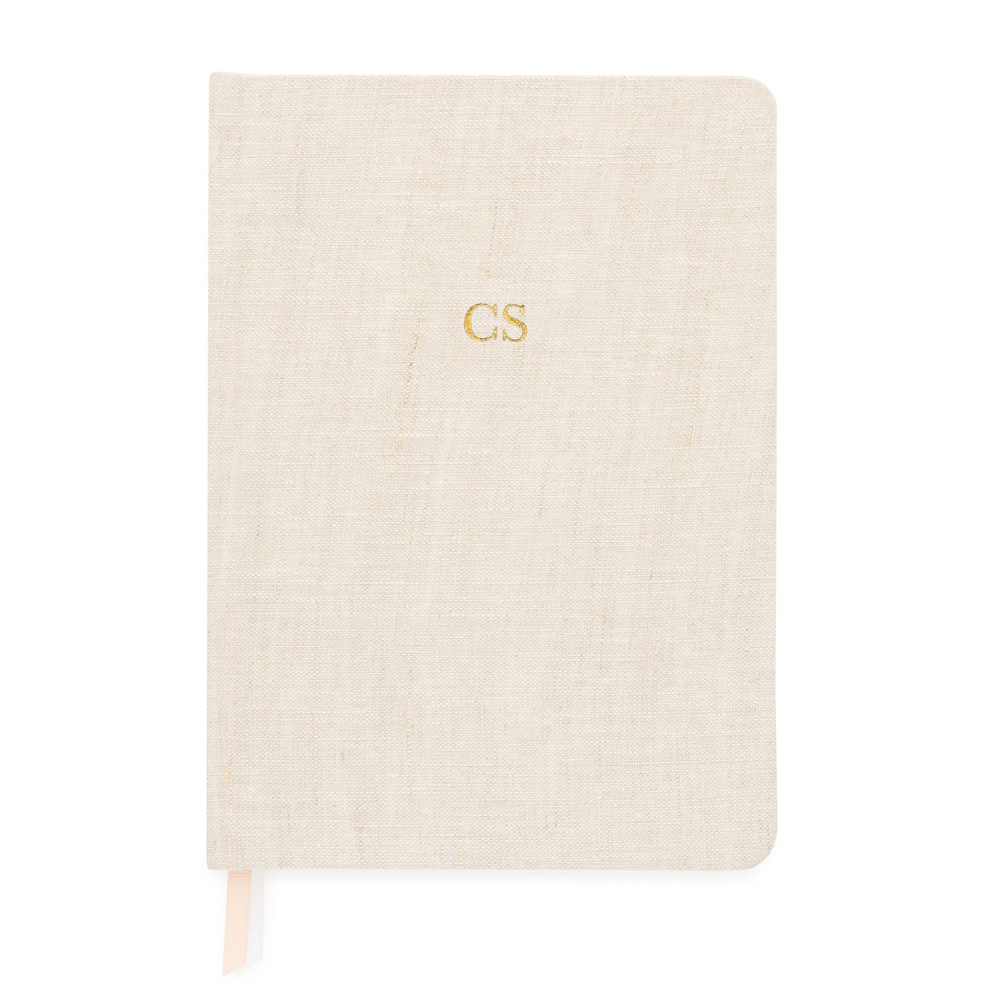 flax journal with gold foil monogram