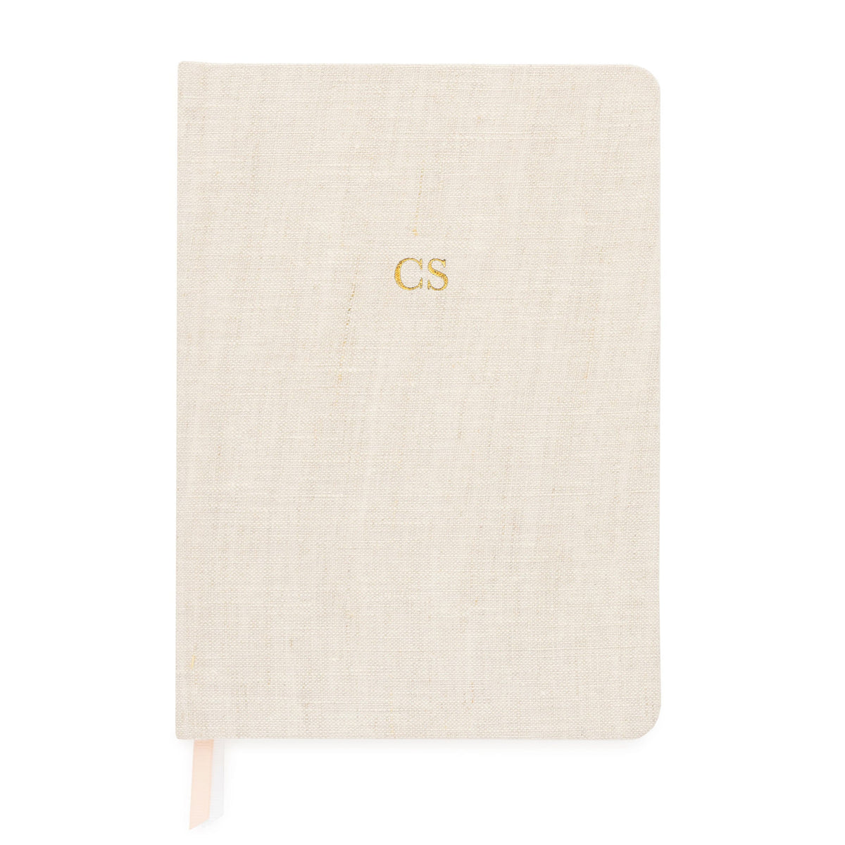 flax journal with gold foil monogram