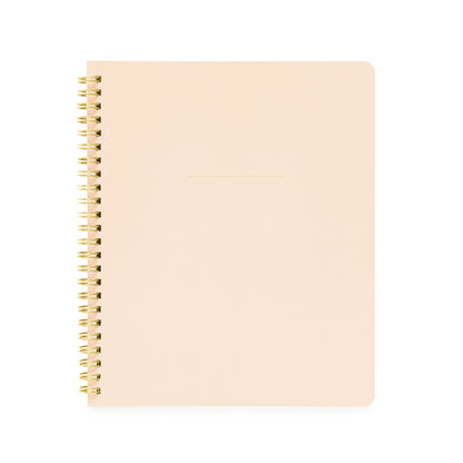 pale pink spiral notebook with gold foil details