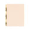 pale pink spiral notebook with gold foil details
