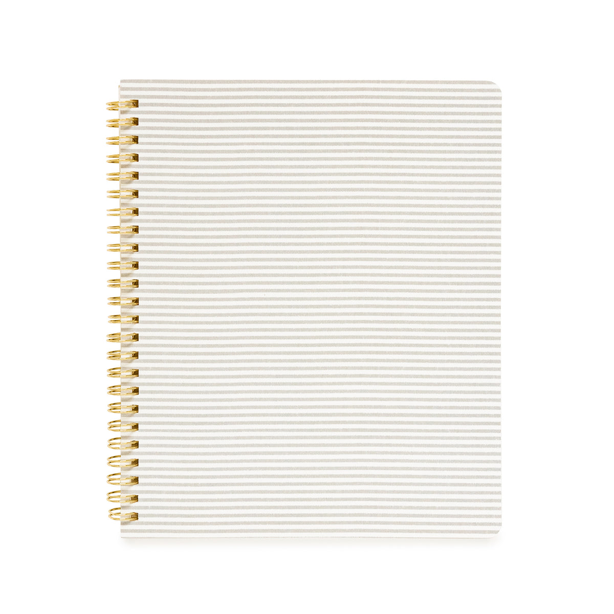Grey and white stripe spiral notebook
