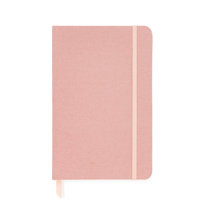Rose fabric journal with pink elastic
