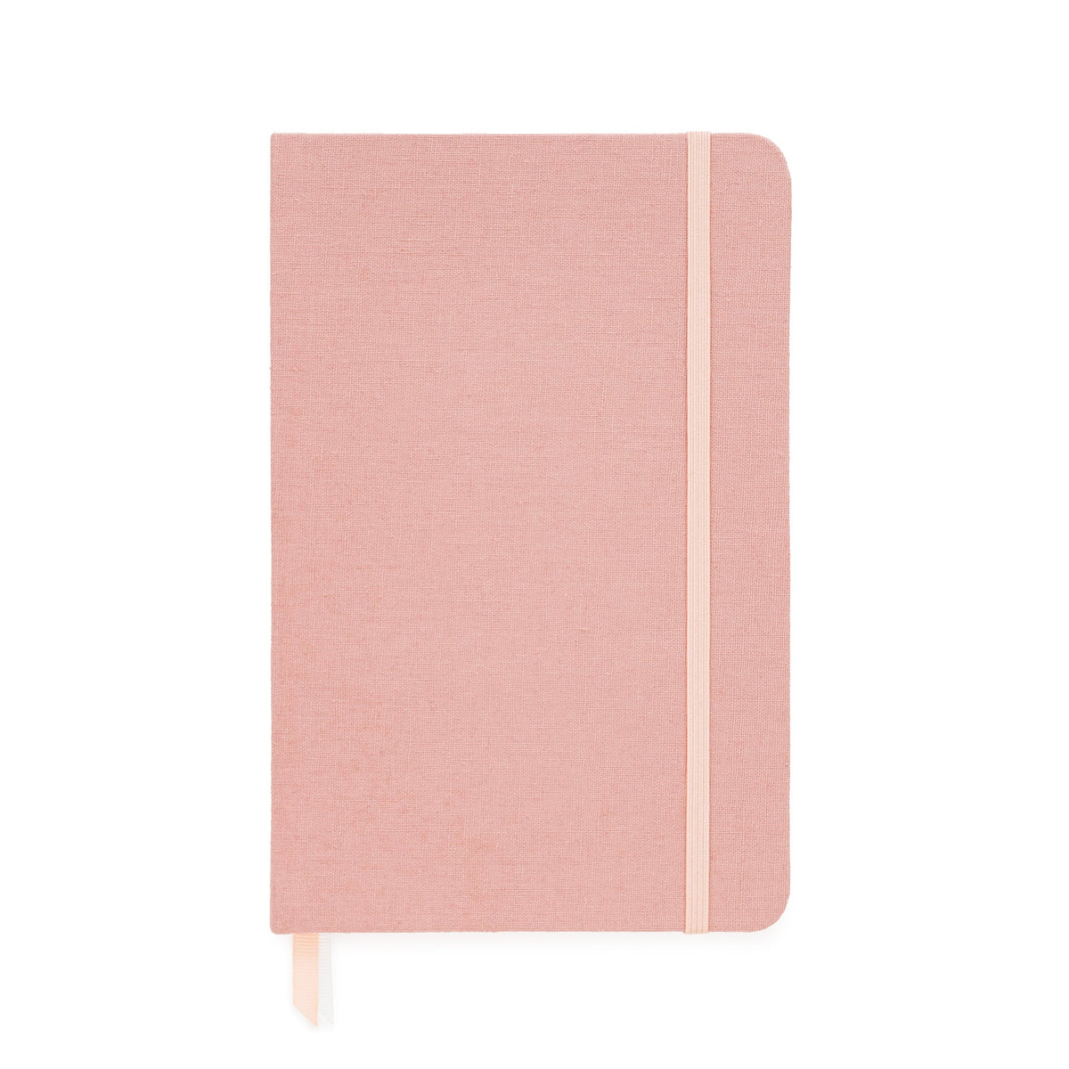 Rose fabric journal with pink elastic