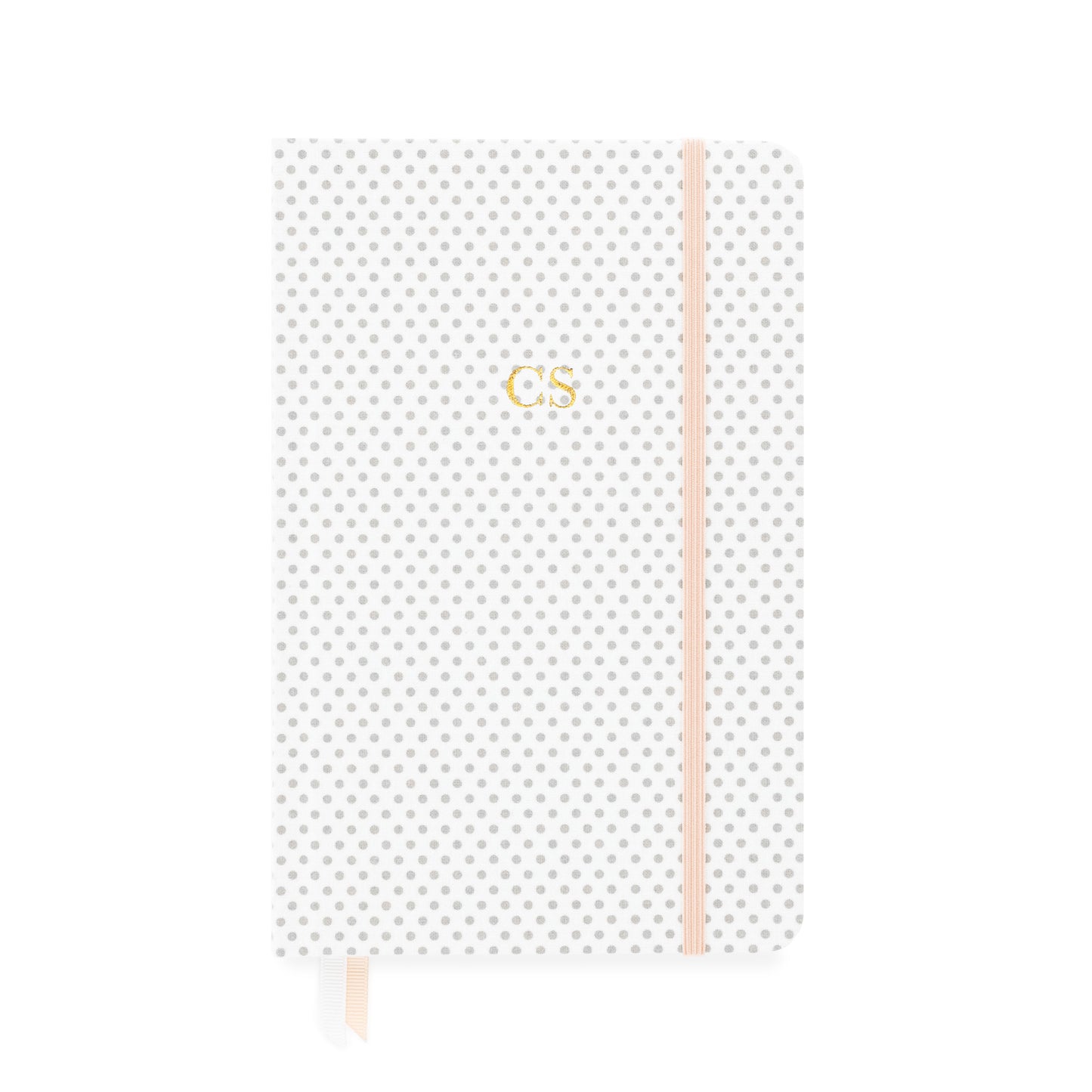 grey dot essential journal with monogram