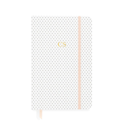 grey dot essential journal with monogram