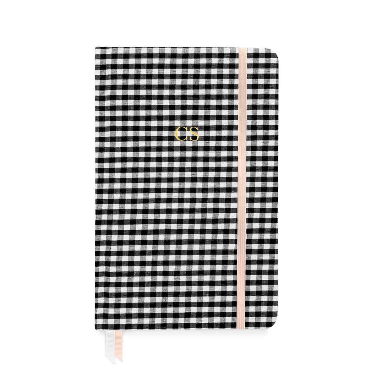 gingham essential journal with monogram