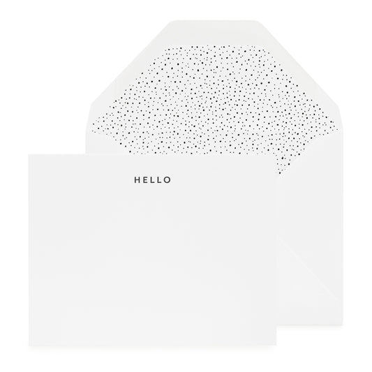 Black hello note set with black speckle dot liner