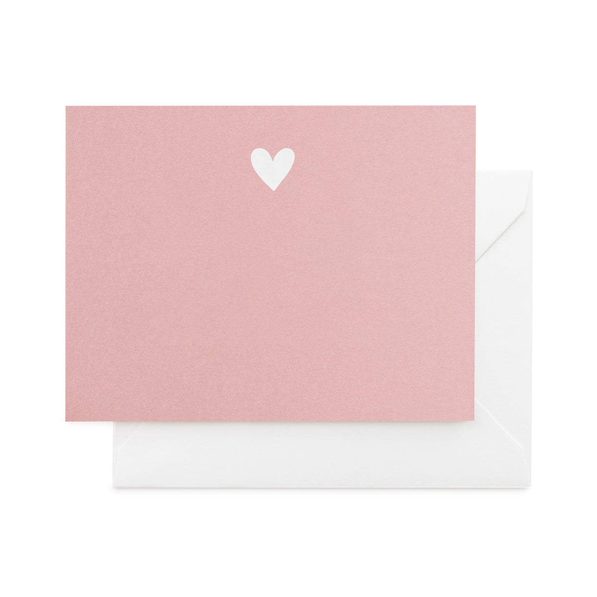 Dusty rose note card set with white heart