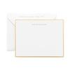 Dusty blue and white custom stationery with return address showing on envelope