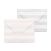 Pink and white and grey and white stripe envelopes