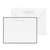 Classic men's stationery set printed in dark grey letterpress with a dark grey painted border