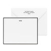 Black letterpress personalized stationery with black hand painted border