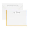Gold bordered custom stationery with hand lettered name and heart with closed envelope