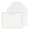 Black and white custom stationery with gold border and black pindot liner