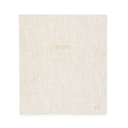 This is the cover of our baby book in a flax linen color. #color_flax