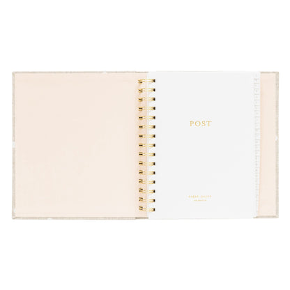 Front page of the address book with gold foil post