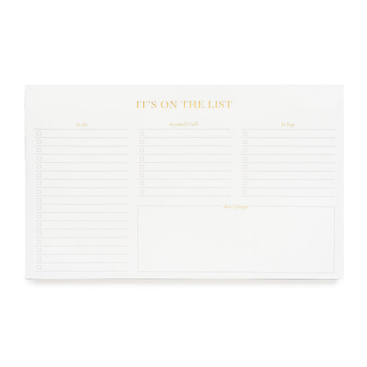 Planning note pad - It's on the list