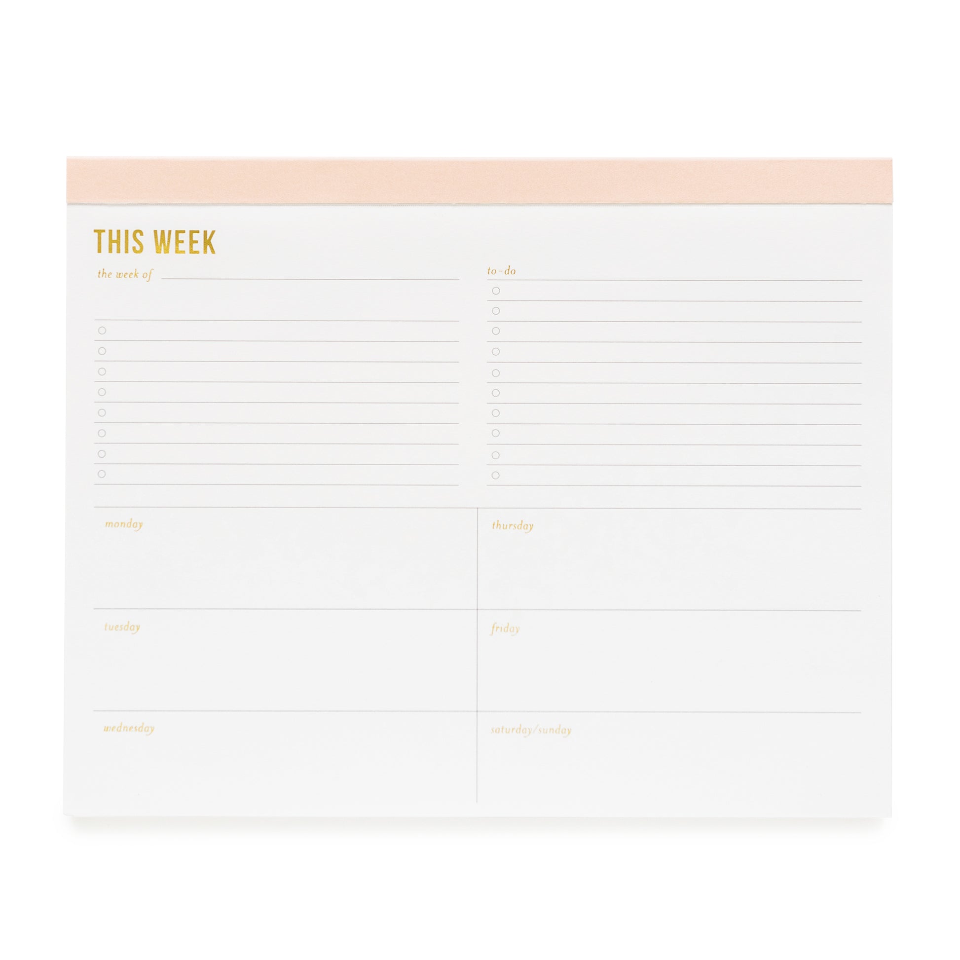 Pink Weekly To Do List Pad