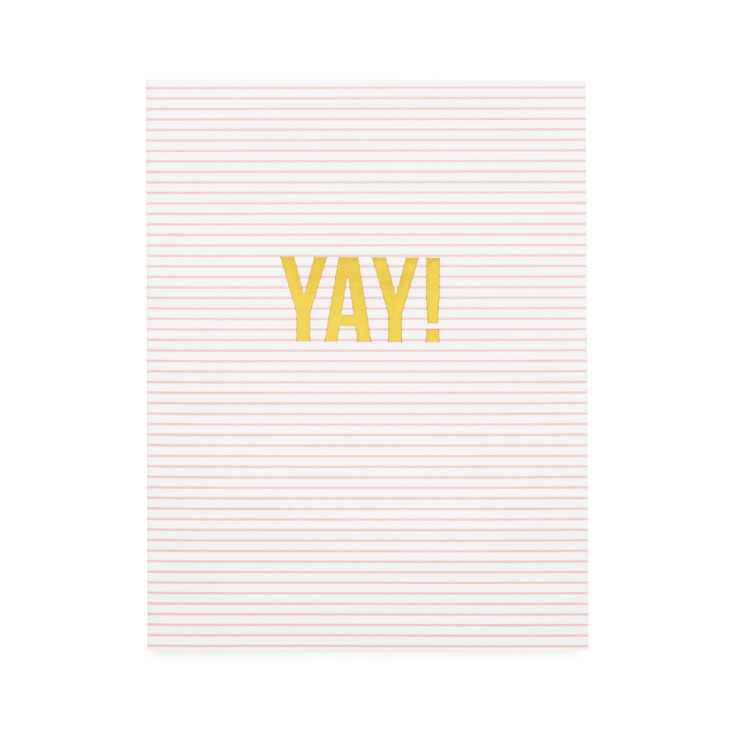 white card with thin rose stripes and gold foil yay!
