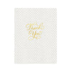 grey dot thank you card with gold script