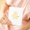 person holding cake makes everything better card
