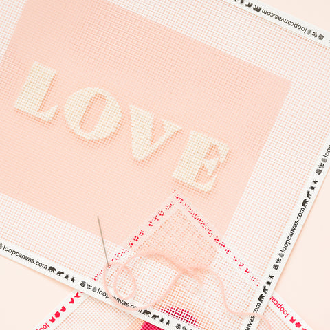 Sugar Paper x loop Love Needlepoint Kit, Pink
