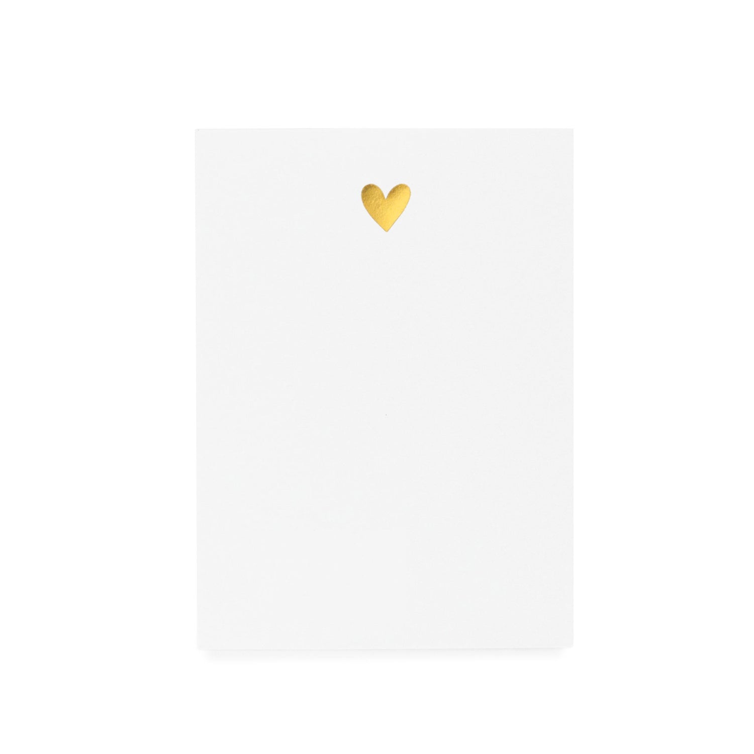 White notepad with gold foil heart}