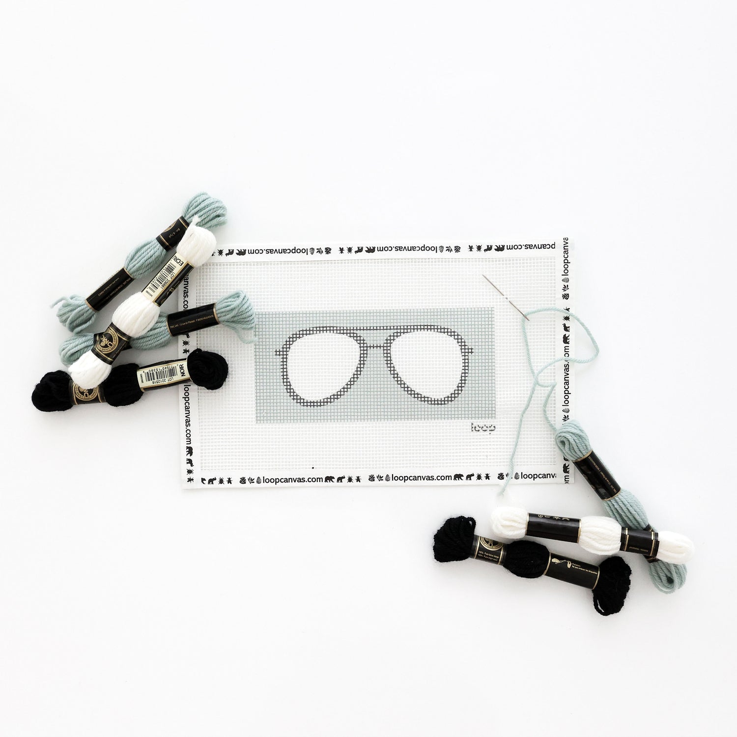 office green sunglasses needlepoint kit with thread}