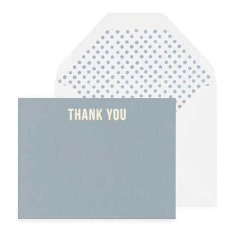 Slate blue thank you note set with painted dot liner