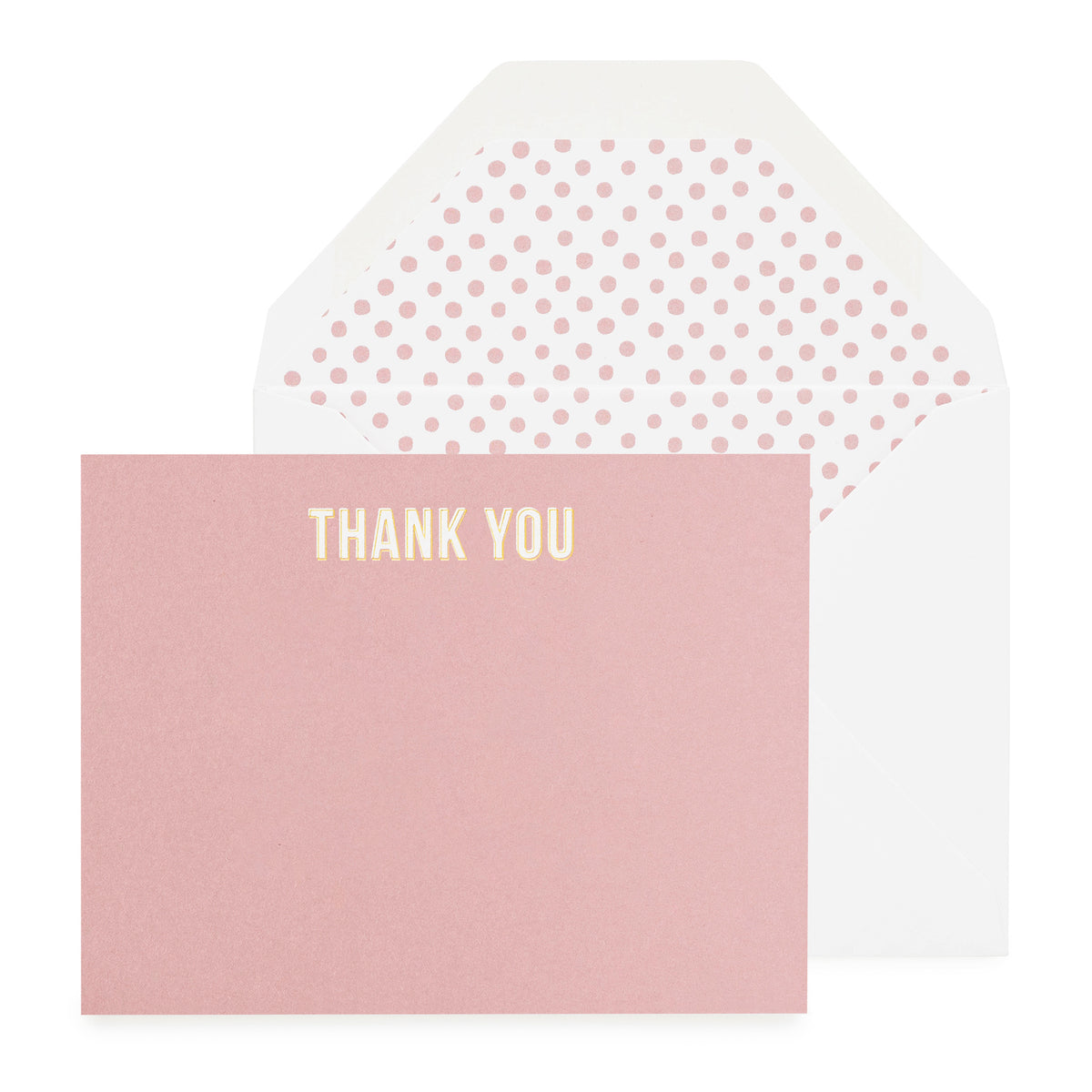 Dusty rose thank you note set with painted dot liner