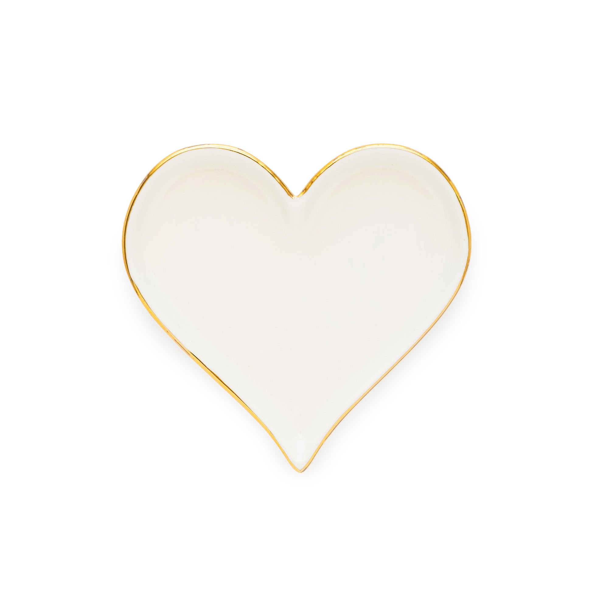 pale pink ceramic heart tray with gold border