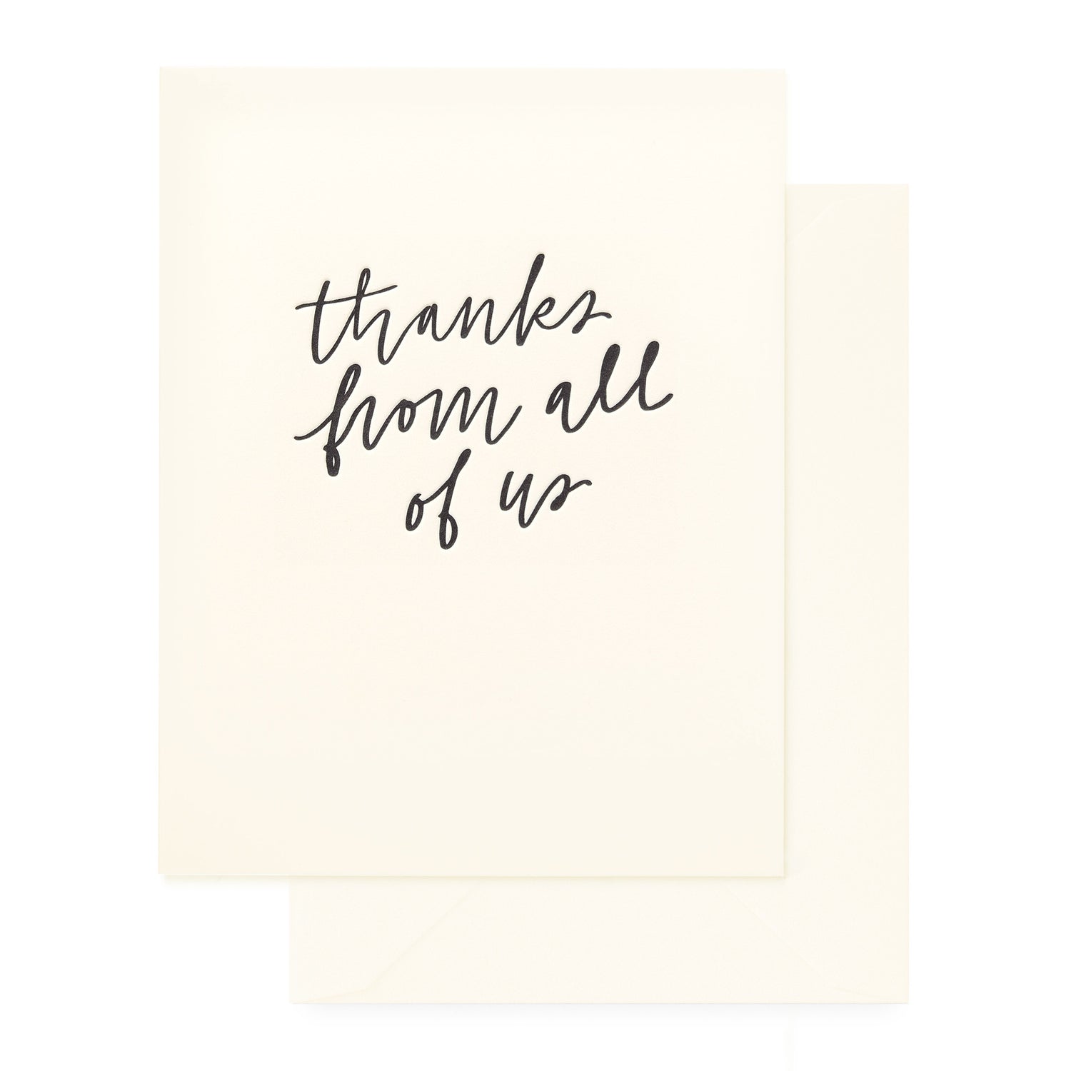 cream card with black text and cream envelope}