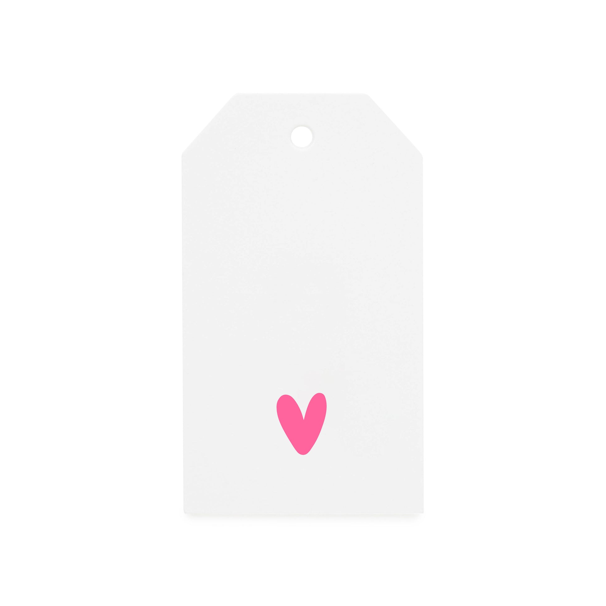 white gift tag with neon heart