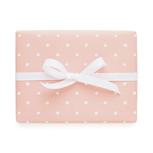 Light Pink White Large Polka Dots Wrapping Paper