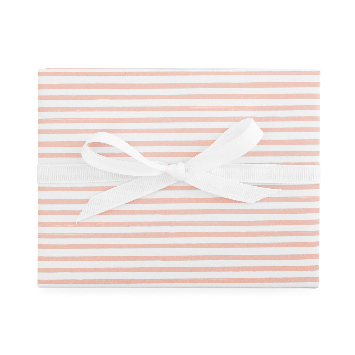 gift wrapped with rose painted stripe gift wrap