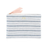 chambray stripe signature pouch with monogram