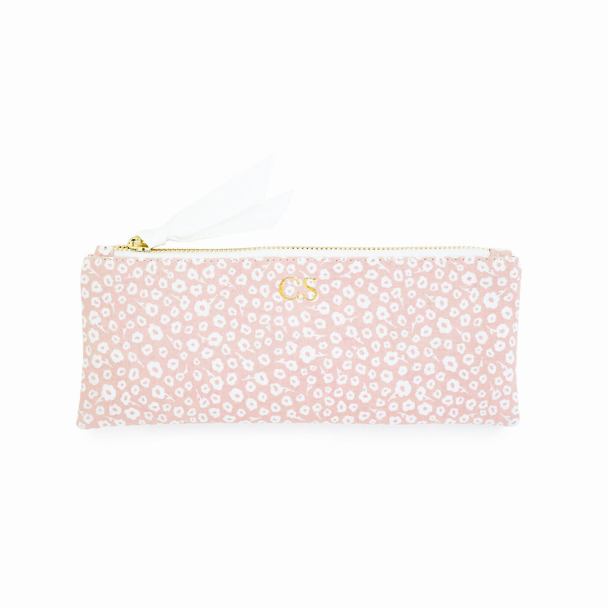 rose floral pencil pouch with monogram